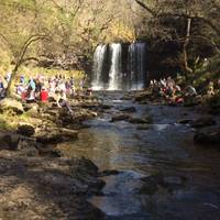 Standing room only at Sgwd Yr Eira.......as you can see get there early to avoid the crowds