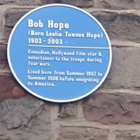 Spot the blue plaque to Bob Hope on 14 Clouds Hill Avenue.