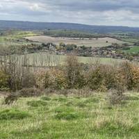 The view to the left opens up. Part of this landscape is the River Rother's valley.
