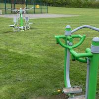 Follow the path around the edge of the green or have a go on the outdoor gym equipment.