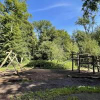 It's a lovely play space constructed primarily with natural materials.