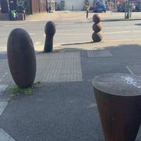 These bollards designed by Anthony Gormley are a real feature of the area.