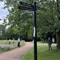 Take the second path on the right that walks right beside the kids playground. We come back this way at the end so you can enjoy this later.