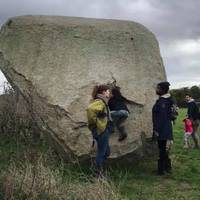 Mabley Green Big Rock is a great place to start the walk. Check out the community orchard!