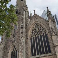 At the end of the walkway, you’ll see St Martin’s Church. This is Birmingham’s oldest church, named after a migrant. Read more below. 👇