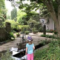 The kids loved the little sculptures around the pond.