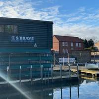 Passing by T.S.Brave, the Beccles Sea Cadets building on your left.