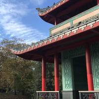Meet at the Chinese Pagoda, cross the colourful bridge and join the tow path along the canal