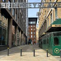 Welcome to Brindley Place! This walk starts at Brindley Place tram stop on Broad Street. Head up Cumberland Street.