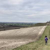 Follow the path along the field, take in the beautiful views across the rolling countryside.