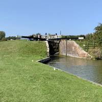 One of the locks. There were friendly cattle along the way on the left of this lock
