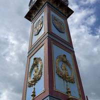 The clock was built in 1888 to commemorate the 1887 Golden Jubilee of Queen Victoria. It is Grade II listed.