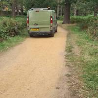 Watch out for the park rangers, who are allowed to drive on the Trail