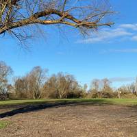 On your right is a large green open area called the Quay Field.