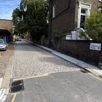 Take the first left up the cobbled Camden Mews.