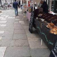 We parked near the beautiful Pantiles. There was a market on, serving some yummy treats. 