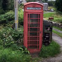 From Bontddu take a minor road off the A496 and park on the left by this phone box just before the road crosses the river (Pont Hirgwm). 