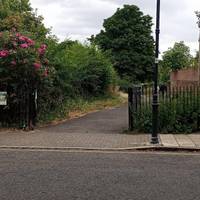 Turn left into Slade Gardens Park. The adventure playground has been visible on our left, but there is also a children's playground.