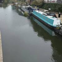 Take the stairs down to the canal tow path, right of the restaurant/bar.