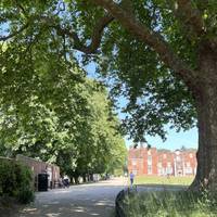 Keep to the left and follow the tarmac path into the park.