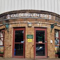 Start at the entrance to Calderglen Zoo.
