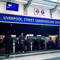 Start at Liverpool Street Station, this is a station but there are places you can break off to walk to nearby Stations for a shorter trip.