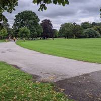 Go past the Red Stables & follow signs to playground. There is a food market here on Saturdays.