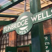 Start at Tunbridge Wells West station, the train runs to Eridge, via High Rocks and Groombridge.