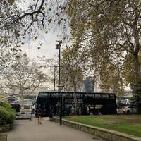 When you’re feeling calm and ready, exit the gardens down onto the main Victoria Embankment road that follows alongside the river Thames.