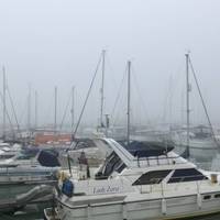 You can walk alongside the harbour. Hopefully it won’t be a misty day like this.