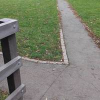 Once you have crossed the bridge, turn left on the path.