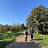 When facing the welcome building, head right along the path towards a bridge. Visit the Welcome Building to learn more about the arboretum.