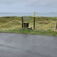 At the style on your left you have the option to drop down to the water or just take in the views of the outer Hebrides and Uig bay.