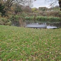 Cross over Kiln Ln past Coalport Close duck pond on your right.