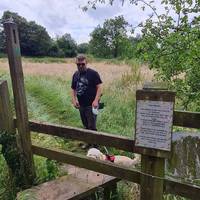 Take the public footpath to the right of the church.