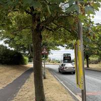 From the bus stop on Jericho Lane for the 500 bus, turn to your left and start walking towards the water.