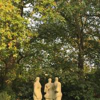 You’ll find Henry Moore’s 3 figures, exhibited at London County Council's first Open-Air Sculpture Exhibition at Battersea Park in 1948.