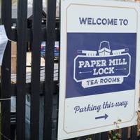 Welcome to Paper Mill Lock. There is parking available during tea room opening times. Alternatively there are gravel lay-bys located nearby.