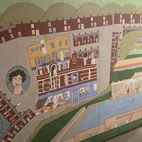 The underpass is also home to a full length mural celebrating the history of the area. Local schoolchildren helped with the design.