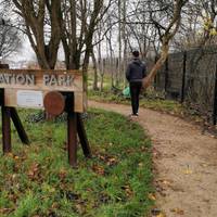 Walk ahead along the winding path.