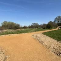 The track comes to a T-junction. Turn right here.