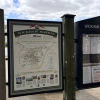 Your walk begins here at The Hill. Wickham Market has been a focal point since Roman times and grew around the market square.