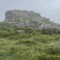 On the right you'll see the cairns, rocky outcrops known as Carnedd Mebion Owen - The Cairn of Owen's Sons.