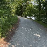Follow the bends in the path.