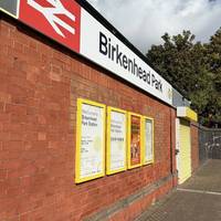 The walk begins at Birkenhead Park Merseyrail station.