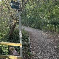 Part way down North Rd you’ll see the path signposted on the right.