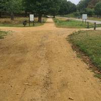 Head towards this crossroads of paths, and turn right