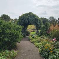 The entrance to the garden is framed by a beautiful arch.