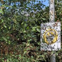 Where the road meets a dead end, find the CB9 signpost to the harbour.
