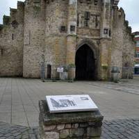 Start in front of the Bargate. This walk is packed with history, not just Jane's. The white boards explain.